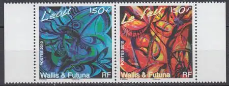 Wallis & Futuna Mi.Nr. Zdr.1016-17 Gemälde Wasser und Feuer 