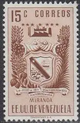 Venezuela Mi.Nr. 790 Miranda-Wappen, Kakao, Zuckerrohr (15)