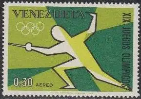 Venezuela Mi.Nr. 1749 Olympia 1968 Mexiko, Fechten (0,30)