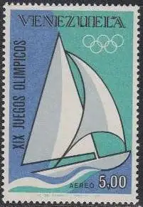 Venezuela Mi.Nr. 1751 Olympia 1968 Mexiko, Segeln (5,00)