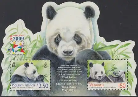 Vanuatu Mi.Nr. Block 66 Briefmarkenausstellung HONG KONG 2009, Panda