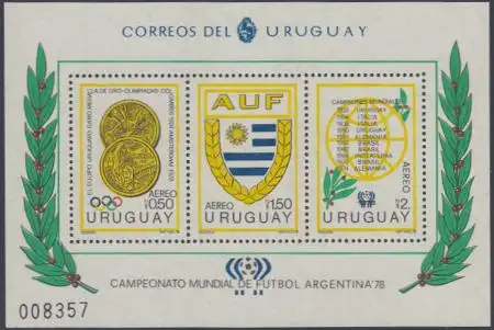 Uruguay Mi.Nr. Block 39 Fußball-WM 78 Argentinien 