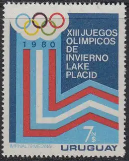 Uruguay Mi.Nr. 1523 Olympische Winterspiele Lake Placid, Emblem (7)