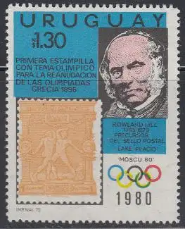 Uruguay Mi.Nr. 1538 Olympische Spiele 1980 Moskau, R. Hill (1,30)