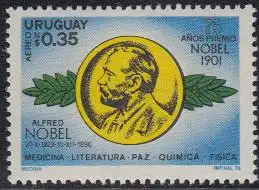 Uruguay Mi.Nr. 1440 Alfred Nobel, Chemiker, Gründer der Nobel-Stiftung (0,35)