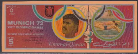 Umm al-Kaiwain Mi.Nr. 711 II B Olympia 1972 Sieger Schwimmen Mark Spitz (5)