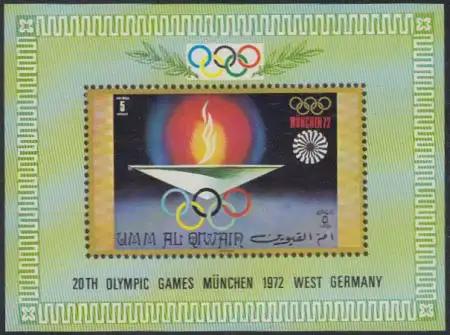 Umm al-Kaiwain Mi.Nr. Block 33 Olympia 1972 München, Olympische Flamme