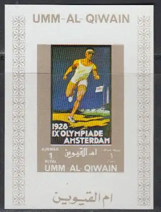 Umm al-Kaiwain Mi.Nr. 1113B (Block) Geschichte oly.Spiele, Amsterdam 1928 (1)