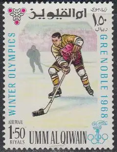 Umm al-Kaiwain Mi.Nr. 237A Olympia 1968 Grenoble, Eishockey (1,50)