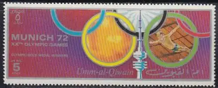 Umm al-Kaiwain Mi.Nr. 725 I A Olympia 1972 Sieger Wasserspringen (5)