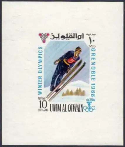 Umm al-Kaiwain Mi.Nr. 233(Block) Olympia 1968 Grenoble, Skispringen (10)