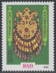 Turkmenistan Mi.Nr. 4 Kunstschätze und Staatssymbole, Brustschmuck (10,0)