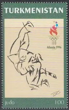 Turkmenistan Mi.Nr. 60 Olympia 1996 Atlanta, Judo (100)