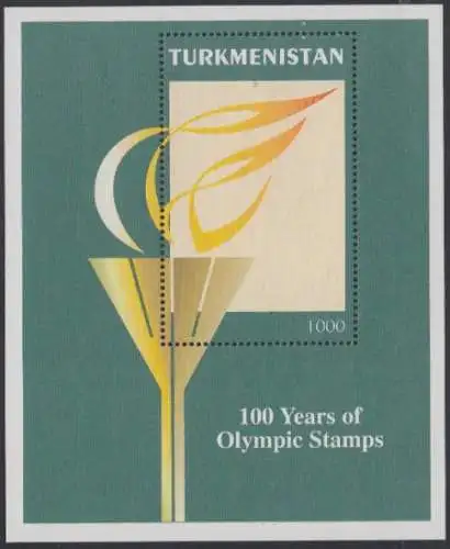 Turkmenistan Mi.Nr. Block 7 Olympia 1996 Atlanta, Olympisches Feuer 