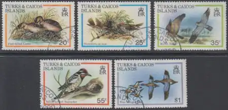 Turks- u.Caicos-Inseln Mi.Nr. 481-85 Exotische Vögel (5 Werte)