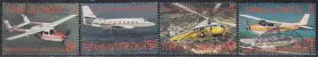 Turks- u.Caicos-Inseln Mi.Nr. 605-08 Flugzeuge (4 Werte)