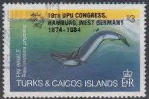 Turks- u.Caicos-Inseln Mi.Nr. 701 UPU Kongress Hamburg, Finnwal m.Aufdr. (3)