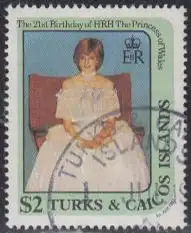 Turks- u.Caicos-Inseln Mi.Nr. 604 21.Geb. Prinzessin Diana (2)