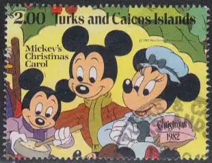 Turks- u.Caicos-Inseln Mi.Nr. 619 Walt-Disney-Figuren, Micky- und Minny Maus (2)