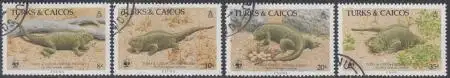 Turks- u.Caicos-Inseln Mi.Nr. 777-80 Weltweiter Naturschutz, Leguan (4 Werte)