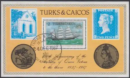 Turks- u.Caicos-Inseln Mi.Nr. Block 68 150.Jtag Thronbesteig.Victoria Bark Vict.