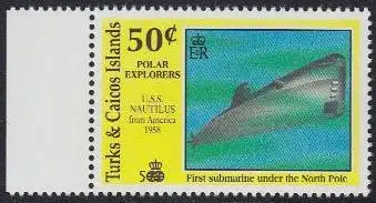 Turks- u.Caicos-Inseln Mi.Nr. 972 Entdeckungen, Nautilus unter dem Nordpol (50)