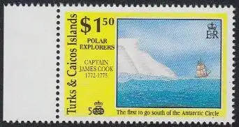 Turks- u.Caicos-Inseln Mi.Nr. 976 Entdeckungen, Cook, Antarktis (1,50)