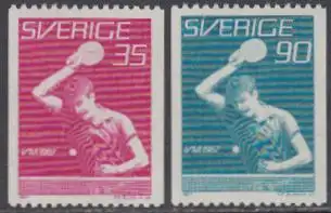 Schweden Mi.Nr. 578-79C Tischtennis WM Stockholm (2 Werte)