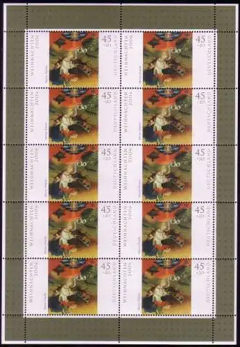 D,Bund Mi.Nr. Klbg.2569 Weihnachten 2006, Gemälde Geburt Christi (m.10x2569)