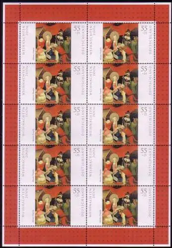 D,Bund Mi.Nr. Klbg.2570 Weihnachten 2006, Gemälde Anbetung d. Könige (m.10x2570)