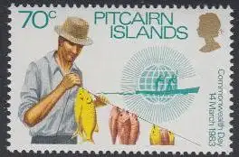 Pitcairn Mi.Nr. 228 Commonwealth-Tag, Fischer und Boot (70)