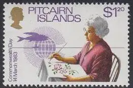 Pitcairn Mi.Nr. 229 Commonwealth-Tag, Malerin und Fisch (1,20)