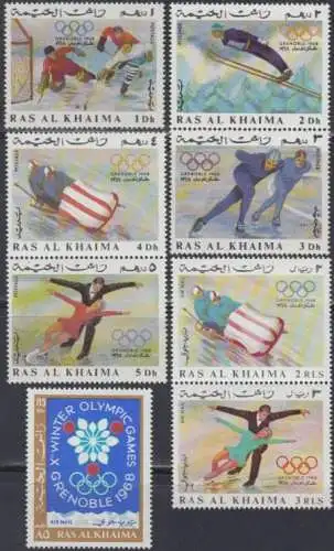 Ras al Khaima Mi.Nr. 209-16A Olympia 1968 Grenoble (8 Werte)