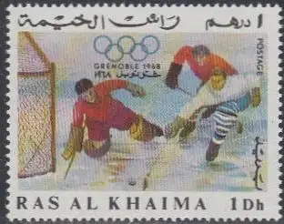 Ras al Khaima Mi.Nr. 209A Olympia 1968 Grenoble, Eishockey (1)