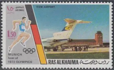 Ras al Khaima Mi.Nr. 726A Olympia 1972 München, Flughafen Riem (1,50)