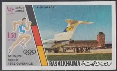 Ras al Khaima Mi.Nr. 726B Olympia 1972 München, Flughafen Riem (1,50)