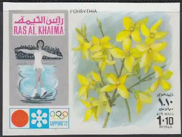 Ras al Khaima Mi.Nr. 611B Olympia 1972 Sapporo, Eiskunstlauf, Forsythie (1,10)