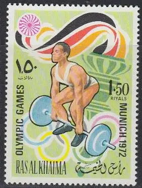 Ras al Khaima Mi.Nr. 651A Olympia 1972 München, Gewichtheben (1,50)