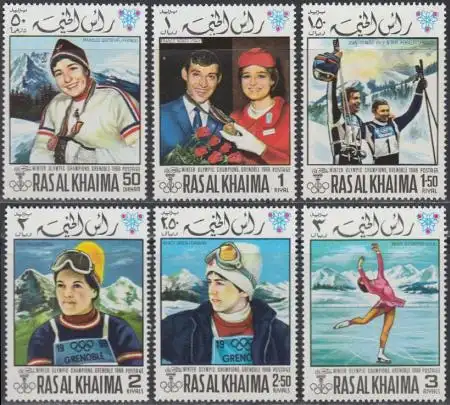 Ras al Khaima Mi.Nr. 253-58A Olympia 1968 Grenoble (6 Werte)