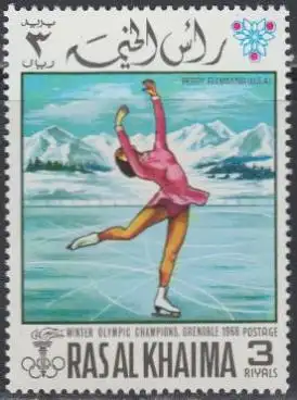 Ras al Khaima Mi.Nr. 258A Olympia 1968 Grenoble, Peggy Fleming (3)