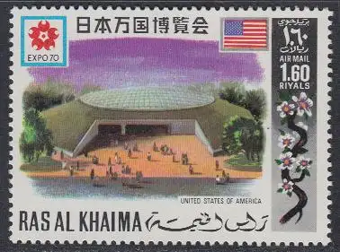 Ras al Khaima Mi.Nr. 422A EXPO '70 Osaka, Pavillon USA (1,60)