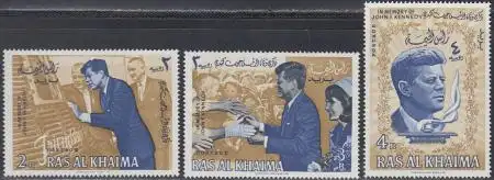 Ras al Khaima Mi.Nr. 9-11 John F. Kennedy (3 Werte)