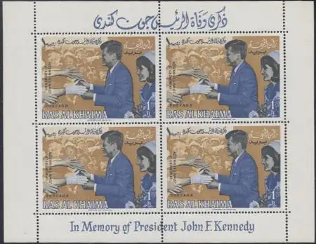 Ras al Khaima Mi.Nr. Block 2 John F. Kennedy mit Jacqueline Kennedy