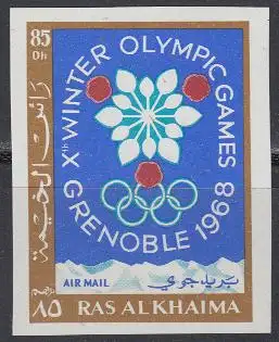 Ras al Khaima Mi.Nr. 214B Olympia 1968 Grenoble, Emblem der Spiele (85)