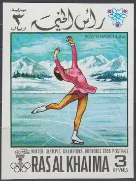 Ras al Khaima Mi.Nr. 258B Olympia 1968 Grenoble, Peggy Fleming (3)