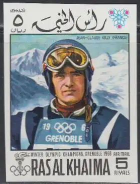 Ras al Khaima Mi.Nr. 346B Olympia 1968 Grenoble, Jean-Claude Killy (5)