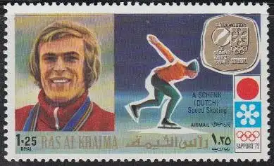 Ras al Khaima Mi.Nr. 736A Olympia 1972 Sapporo Sieger Schenk Eisschn.lauf (1,25)