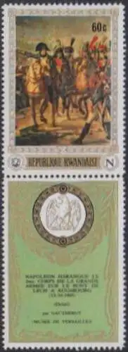 Ruanda Mi.Nr. 353A+Zf senkr. 200.Geb.Napolen, Gemälde v. Gautherot (60+Zierfeld)