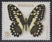 Ruanda Mi.Nr. 974A Schmetterlinge, Papilio demodocus (20)