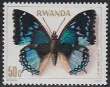 Ruanda Mi.Nr. 976A Schmetterlinge, Charaxes smaragdalis (50)